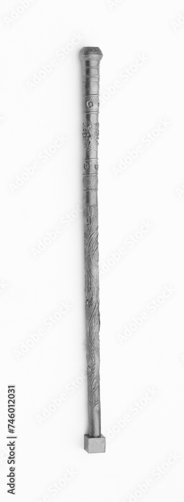 silver magic staff isolated on white background silver magic staff isolated on white background