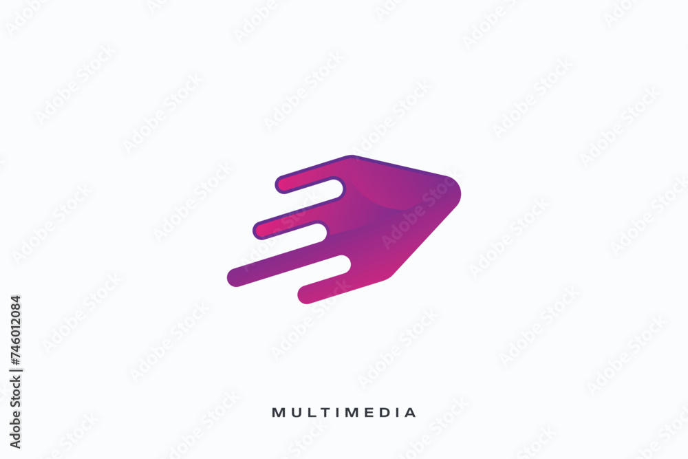 Play music podcast streaming vector logo