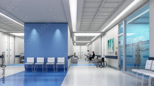 Blue modern clinic interior