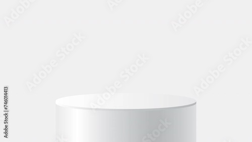 Wallpaper Mural White cylinder pedestal podium rises to the middle of white background. Minimal scene for product display presentation. Vector geometric platform. Stage for showcase. Copy space. 4k animation Torontodigital.ca