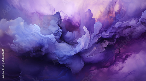 Abstract Clouds in Purple  Gold  Blue  and Pink Hues