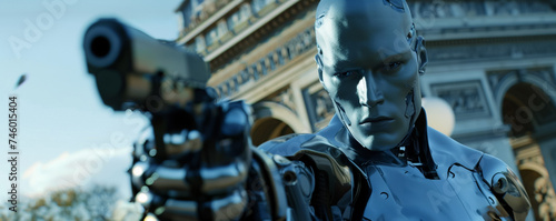 Futuristic lost wax casting in a world where business casual Mafia navigate robot war torn Paris