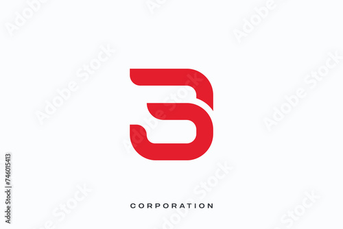 Three number vector logo