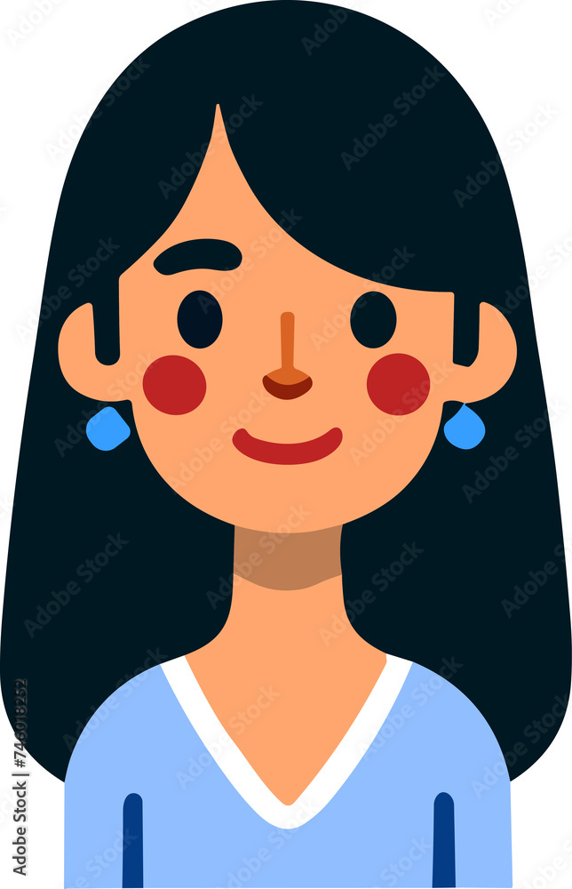 Woman head, female face, people avatar. Woman head, female face, people avatar.