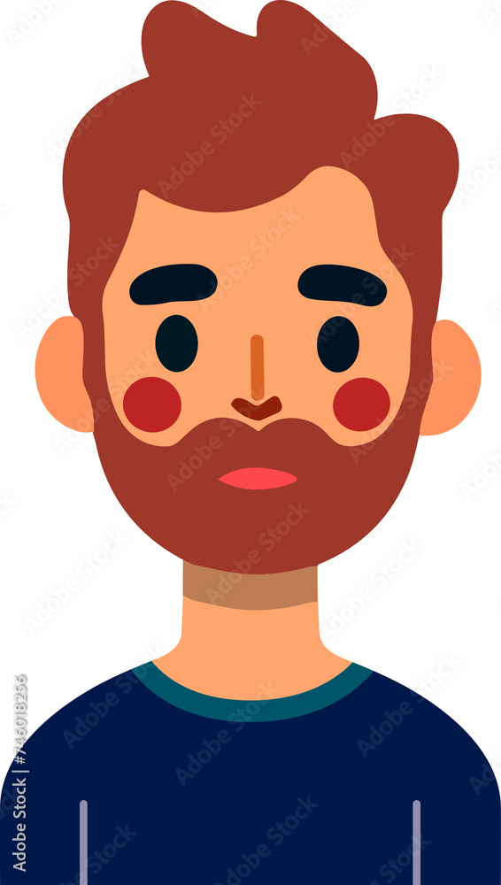 Man head, male face, people avatar.