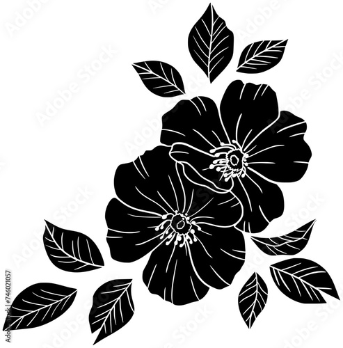 plant illustration tree silhouette nature logo fruit icon flower outline floral garden leaf berry branch ripe dogwood green natural shape of leaf berry for vector graphic background