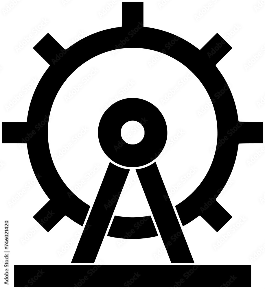 Obraz premium amusement illustration carnival silhouette fun logo ferris icon park outline wheel entertainment ride holiday fair attraction leisure festival carousel shape of ride holiday for vector graphic backgro