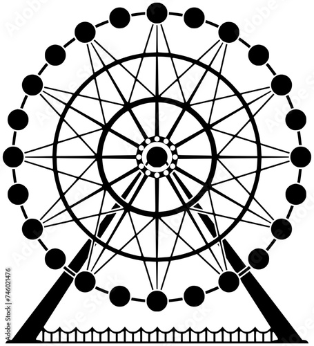 amusement illustration carnival silhouette fun logo ferris icon park outline wheel entertainment ride holiday fair attraction leisure festival carousel shape of ride holiday for vector graphic backgro