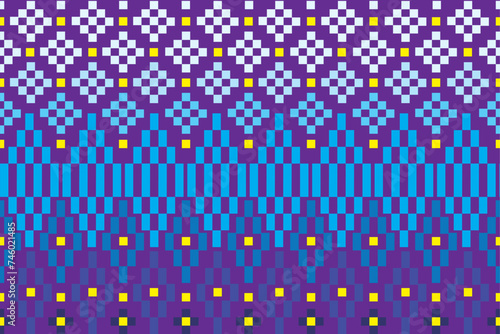 illustration pattern of the square on violet color background.