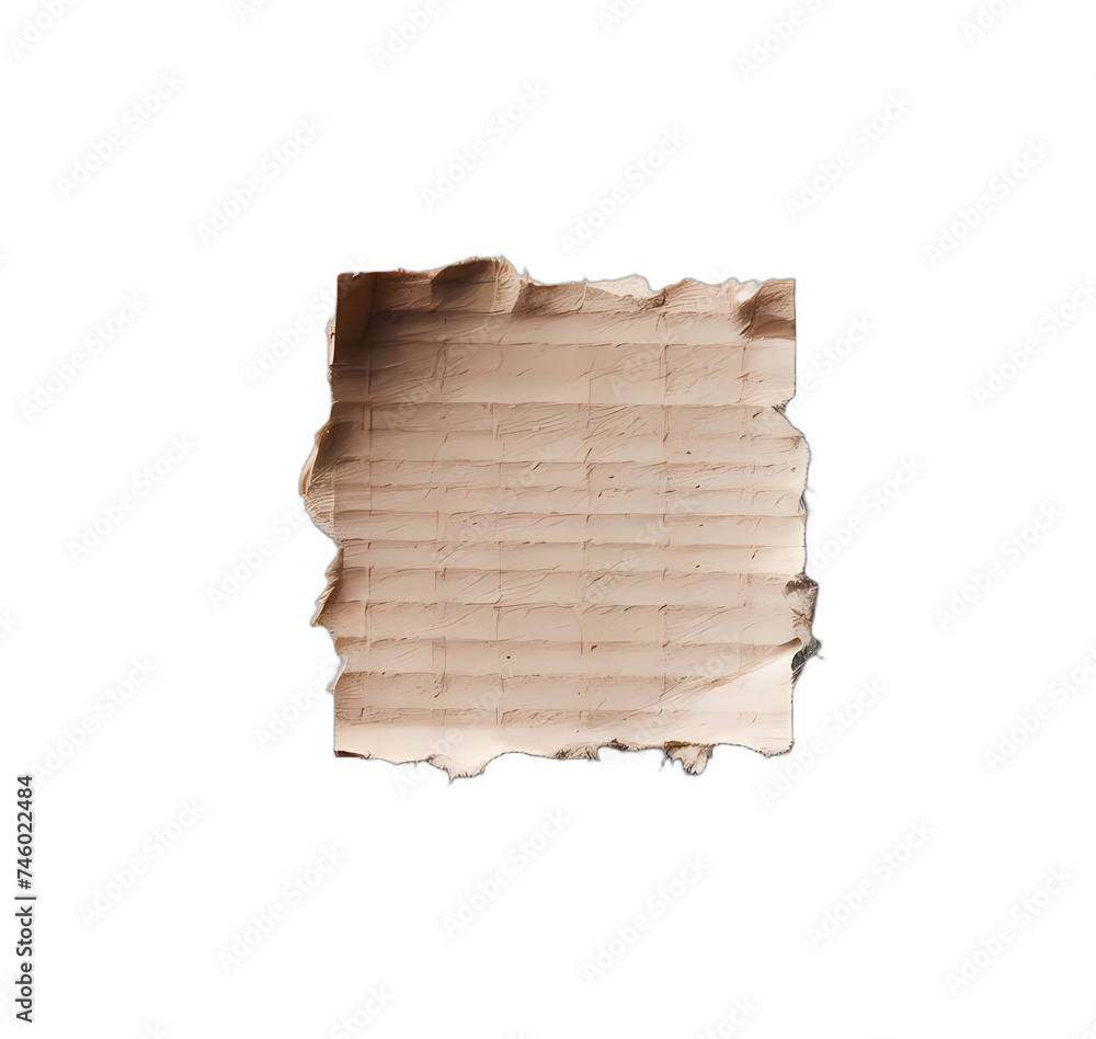 Piece of cardboard, Cardboard texture  background,  isolated on transparent background