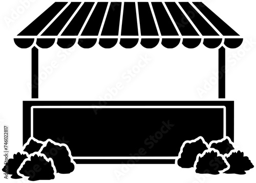 stand illustration carnival silhouette snack logo popcorn icon booth outline kiosk food shop street market store corn festival fair shape of shop street for vector graphic background