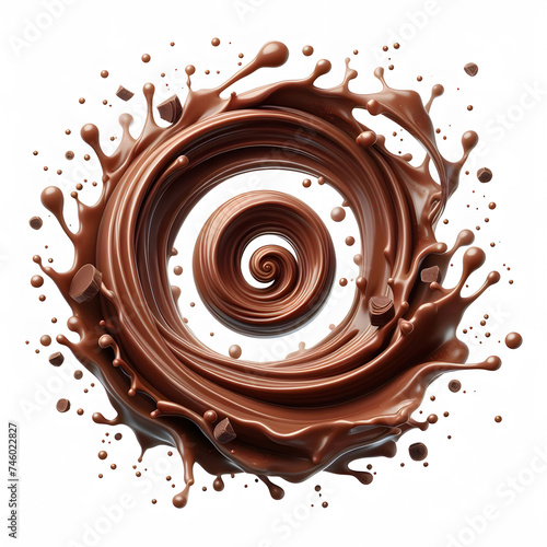 Liquid spinning twisted Chocolate Round Swirl
