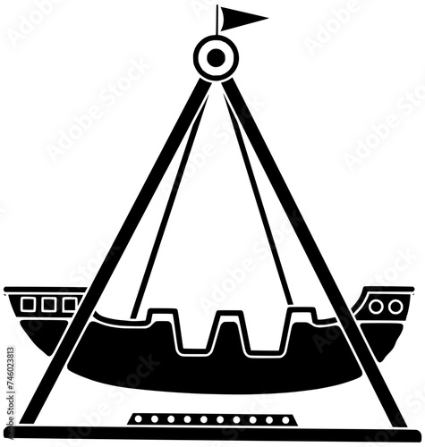 carnival illustration park silhouette boat logo amusement icon festival outline attraction swing entertainment carousel holiday wheel play ride vacation shape of entertainment carousel for vector grap