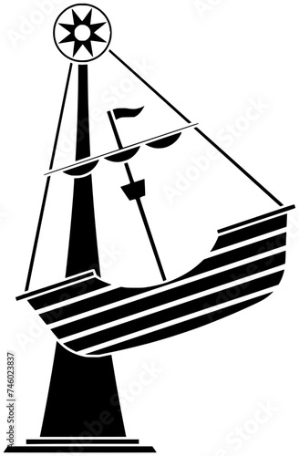 carnival illustration park silhouette boat logo amusement icon festival outline attraction swing entertainment carousel holiday wheel play ride vacation shape of entertainment carousel for vector grap
