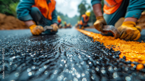 Road repairs and asphalt work photo