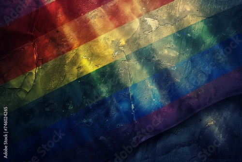 LGBTQ Pride width. Rainbow beloved colorful sky blue diversity Flag. Gradient motley colored seafoam LGBT rightsparade love self evolution pride community photo