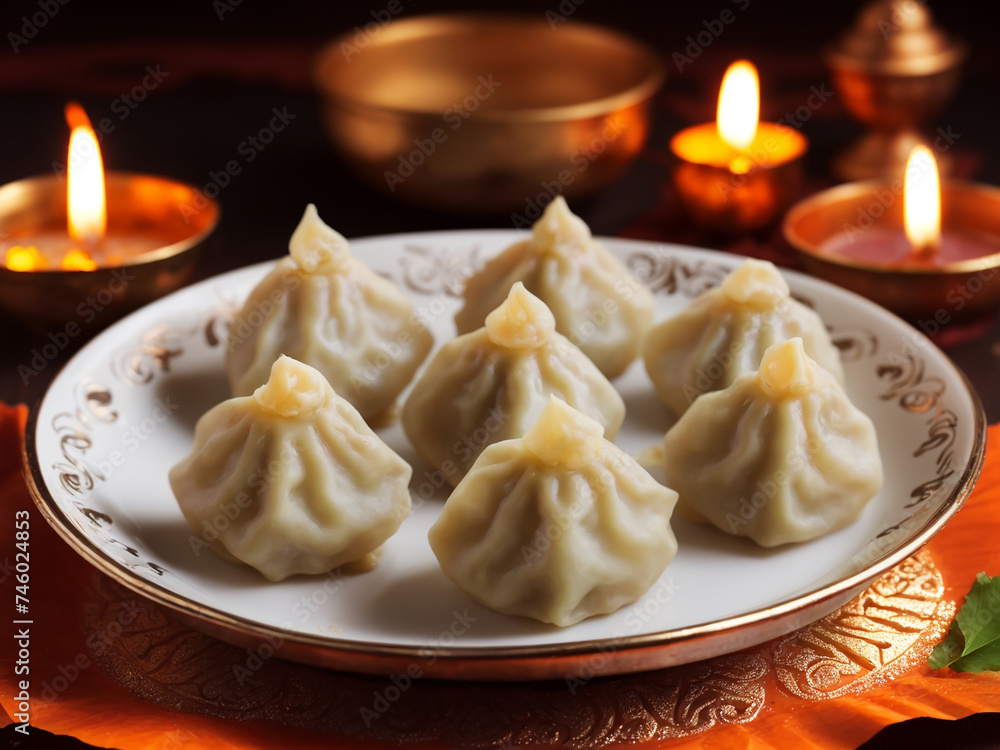 Modak is an Indian sweet dumpling offered to lord Ganapati on Ganesh Chaturthi festival Modak is an Indian sweet dumpling offered to lord Ganapati on Ganesh Chaturthi festival