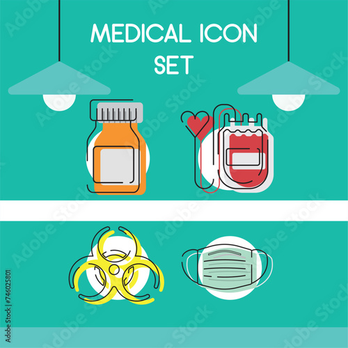 Set of medical icons Vector