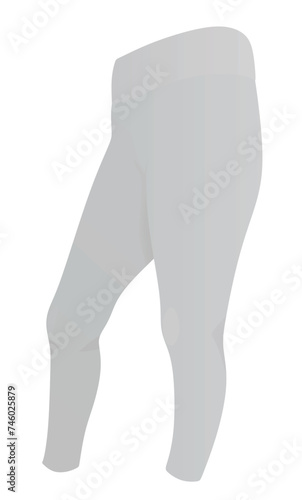 Grey tight pants leggings. vector illustration