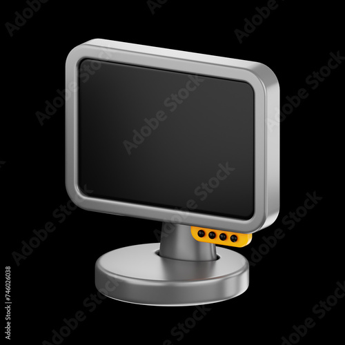 premium technology computer monitor icon 3d rendering on isolated background