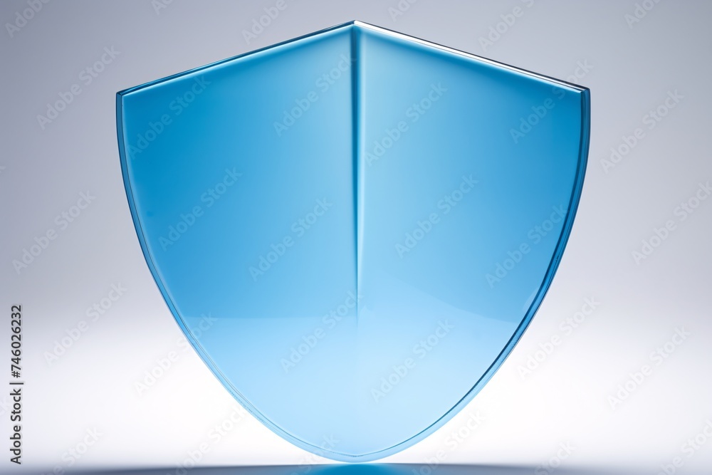 a blue shield with a white background a blue shield with a white background