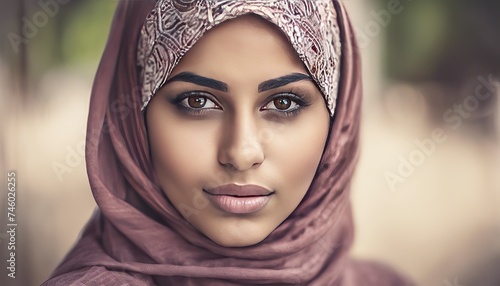 portrait of a pretty young muslim woman, portrait of a woman, pretty muslim woman