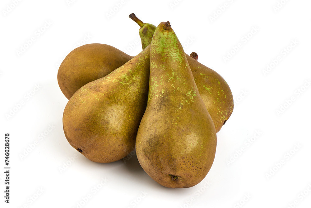 Fresh Conference Pears, closeup, isolated on a white background Fresh Conference Pears, closeup, isolated on a white background