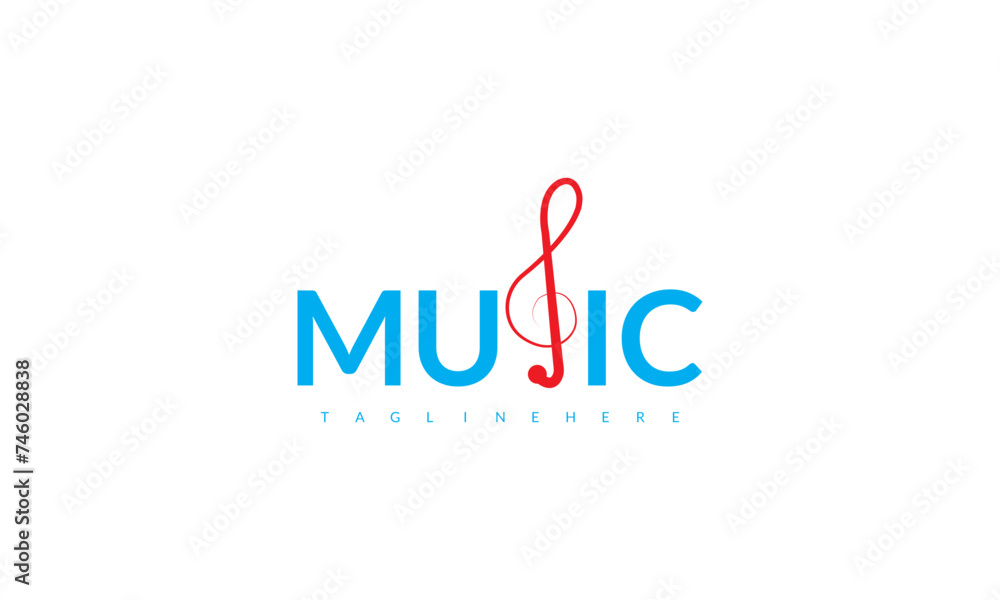 Creative i latter music logo design.