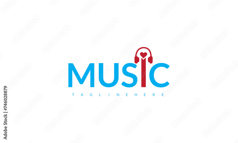 Creative i latter music logo design.