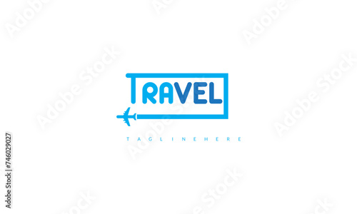 typography travel logo design template