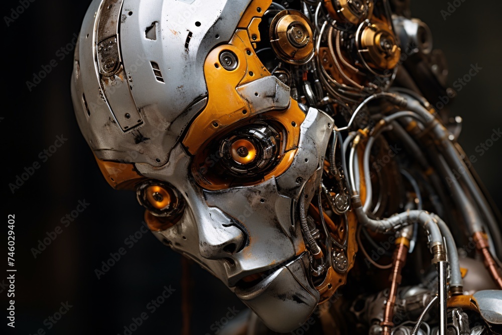 a close up of a robot a close up of a robot