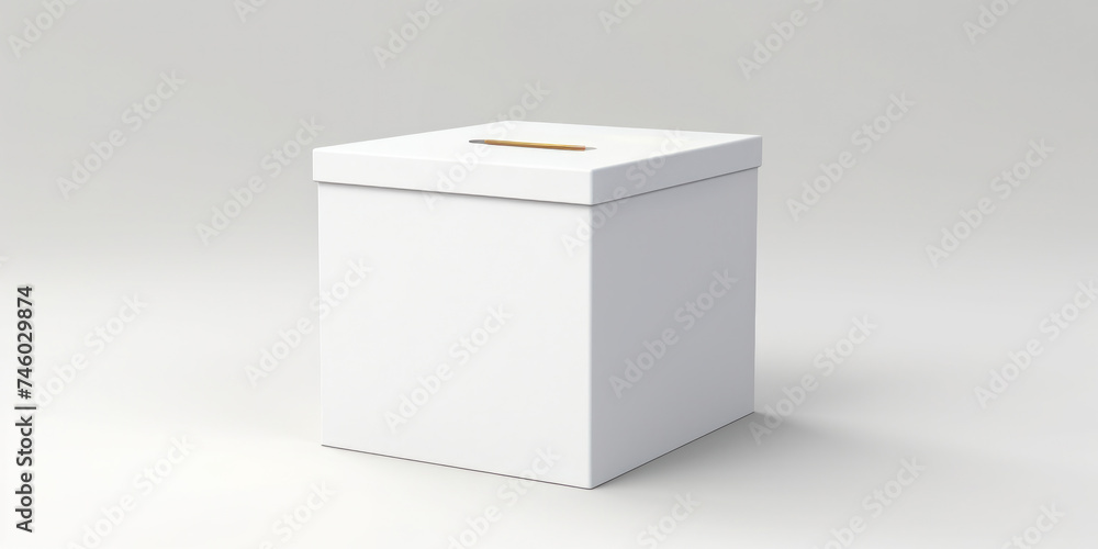 White ballot box on a white background. The concept of democracy and the electoral process. White ballot box on a white background. The concept of democracy and the electoral process.