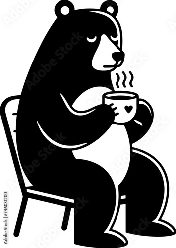 Bear Drinking Coffee
