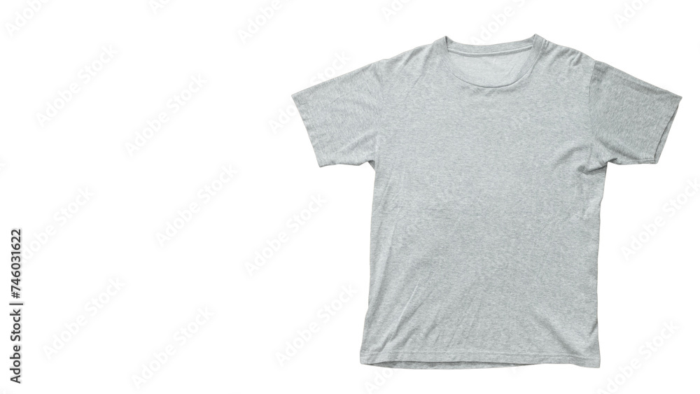 Blank gray t-shirt mockup compose isolated on empty background, grey tshirt mock-up concept for design Blank gray t-shirt mockup compose isolated on empty background, grey tshirt mock-up concept for design