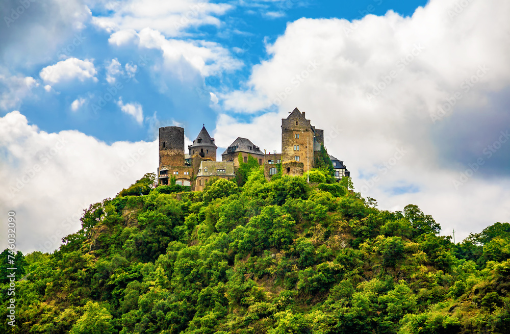 Castle Schonburg, Oberwesel, Rhine-Palatinate, Germany, Europe.