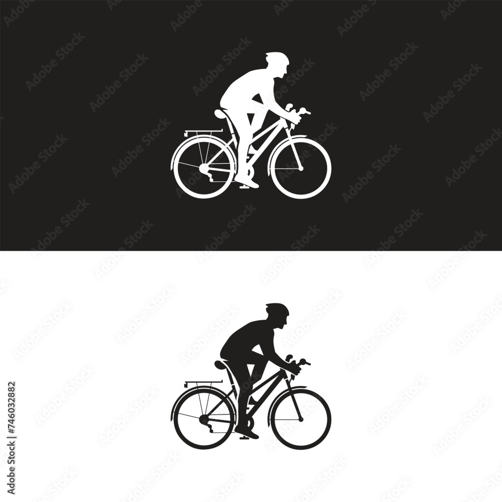 Fototapeta premium Cyclist Logo Person Riding Bicycle Icon