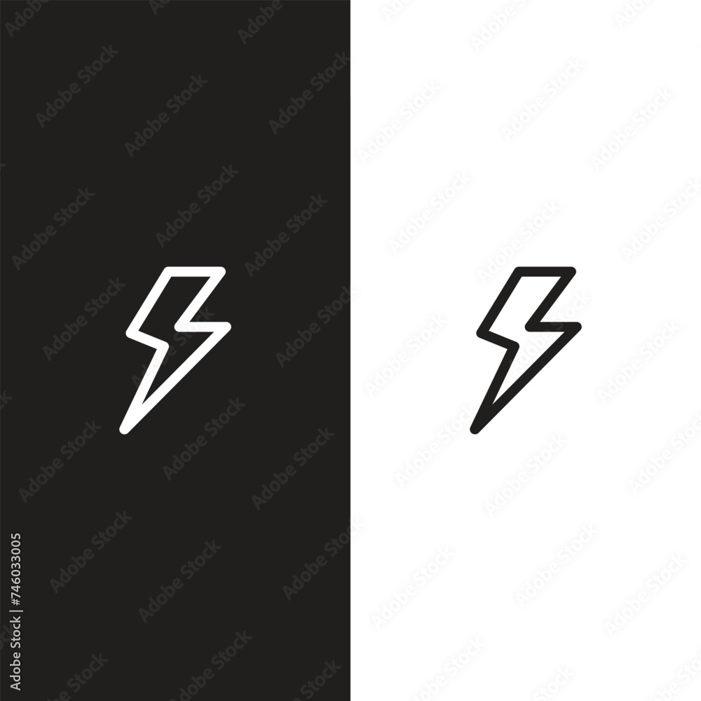 Lightning bolt icons set. Vector illustration Lightning bolt icons set. Vector illustration