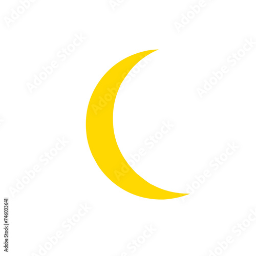 Yellow crescent moon and stars ramadan theme