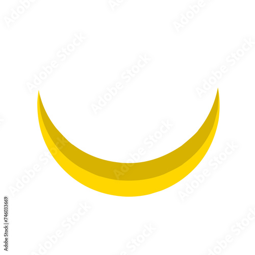 Yellow crescent moon and stars ramadan theme