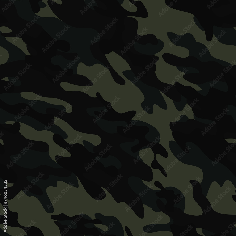 Fototapeta premium camouflage background, seamless pattern black vector texture