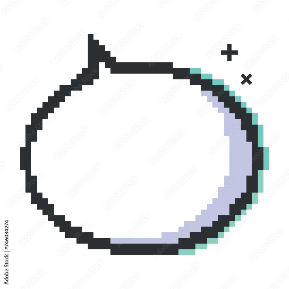 Empty pixelated comic bubble chat Vector Empty pixelated comic bubble chat Vector