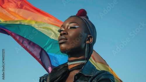 Diverse Unity - LGBTQ+ Pride. A powerful close-up of queer  people , their faces and expressions capturing a narrative of pride, unity, and the vibrant spirit of the LGBTQ+ community photo