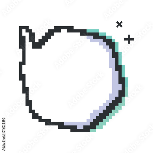 Empty pixelated comic bubble chat Vector
