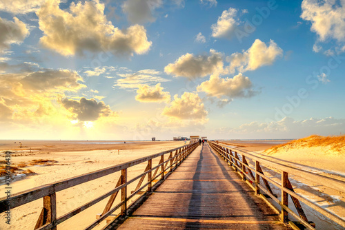 Strand von Sankt Peter Ording  Nordsee  Deutschland 