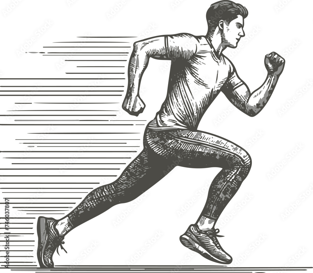 Fototapeta premium vector illustration of a sports man running