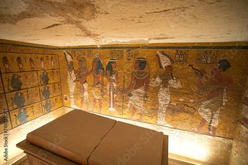 The tomb of Tutankhamun in the Valley of the Kings, the area where rock-cut tombs were excavated for pharaohs and powerful nobles under the new kingdom of ancient Egypt, Luxor photo