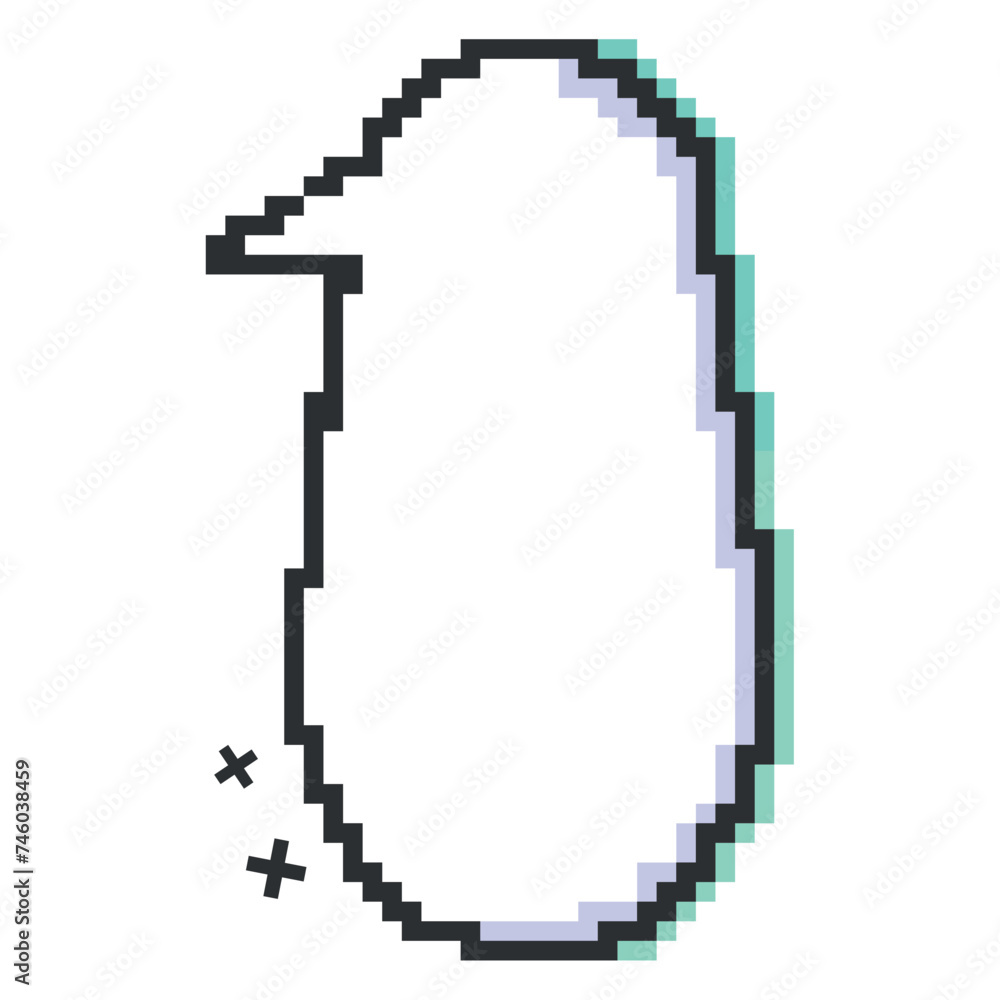 Empty pixelated comic bubble chat Vector Empty pixelated comic bubble chat Vector