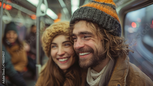 Guy and girl smiling cheerfully © SashaMagic