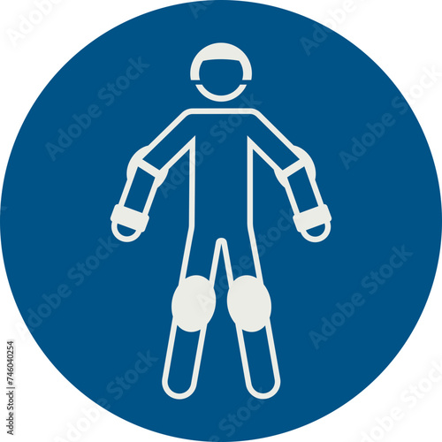 OBLIGATION SIGN PICTOGRAM, USE PERSONAL PROTECTIVE EQUIPMENT FOR SPORT ISO 7010 – M049, SVG