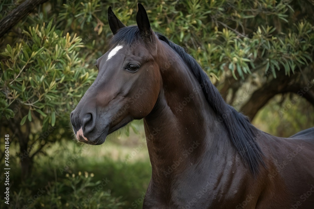 Obraz premium A lone bay horse